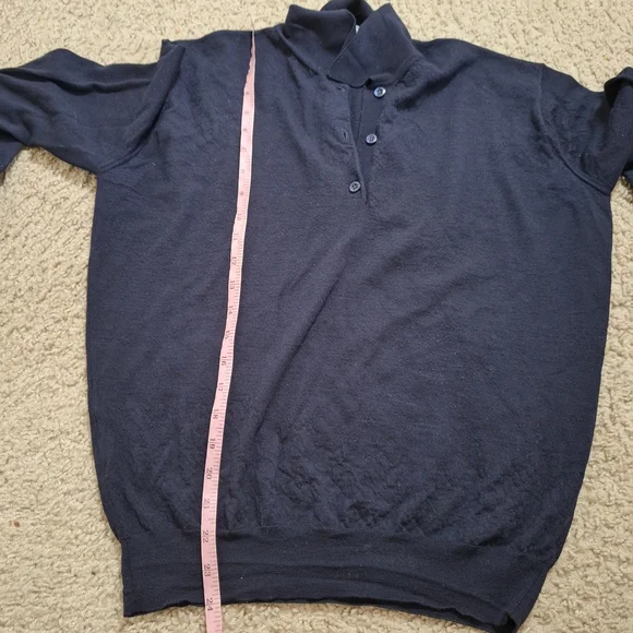 Prada Collared Sweater Navy Blue Long Sleeve Polo Designer Size M